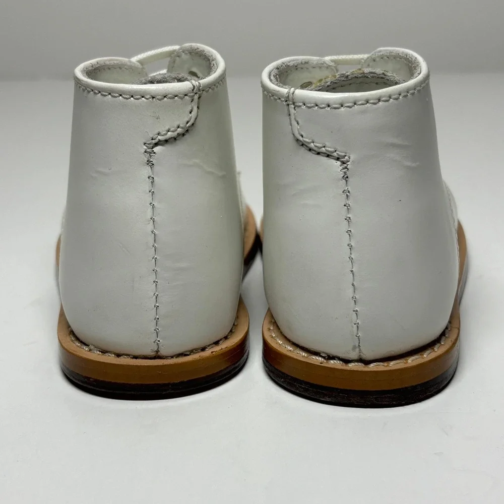Josmo Walker Boots Kids‎ Size 4 White Leather Lace Up High Top Shoes